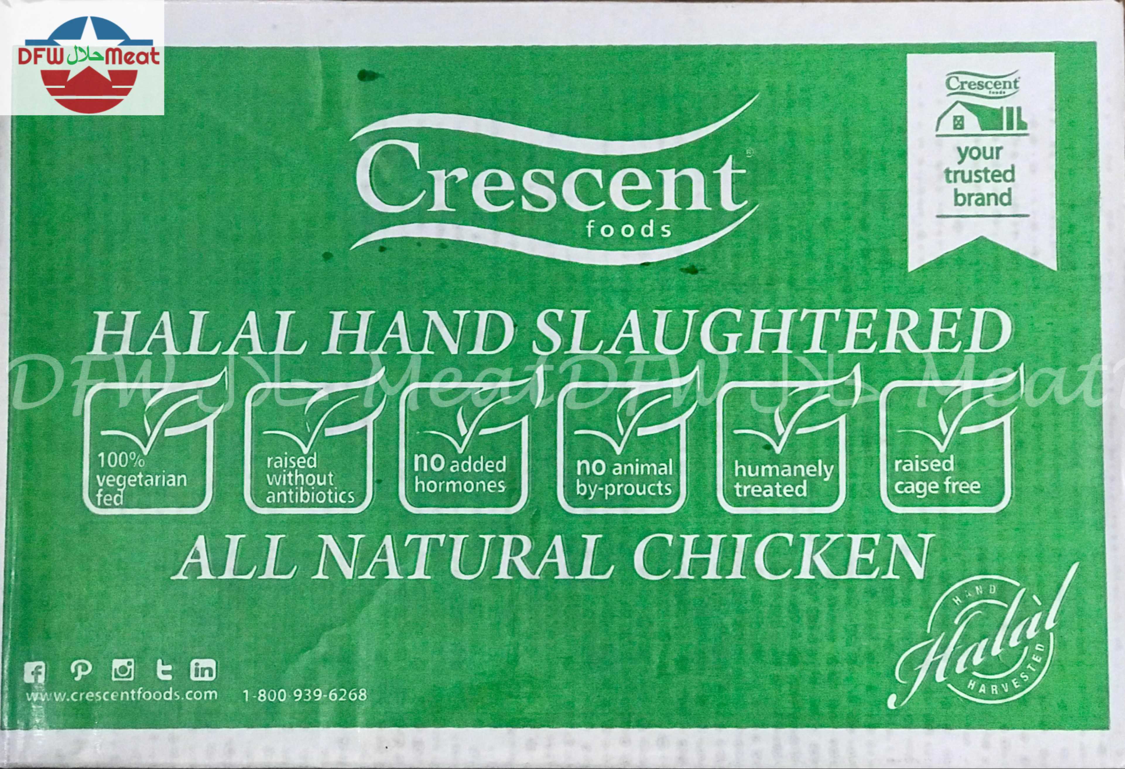 Whole Chicken 40 lbs box. DFW Halal Meat